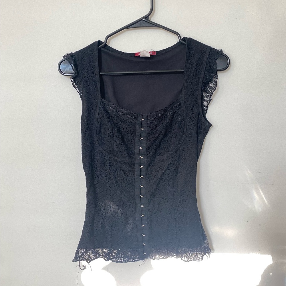 vintage black lace top